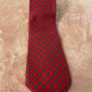 Classic Red and Blue Geometric Tie